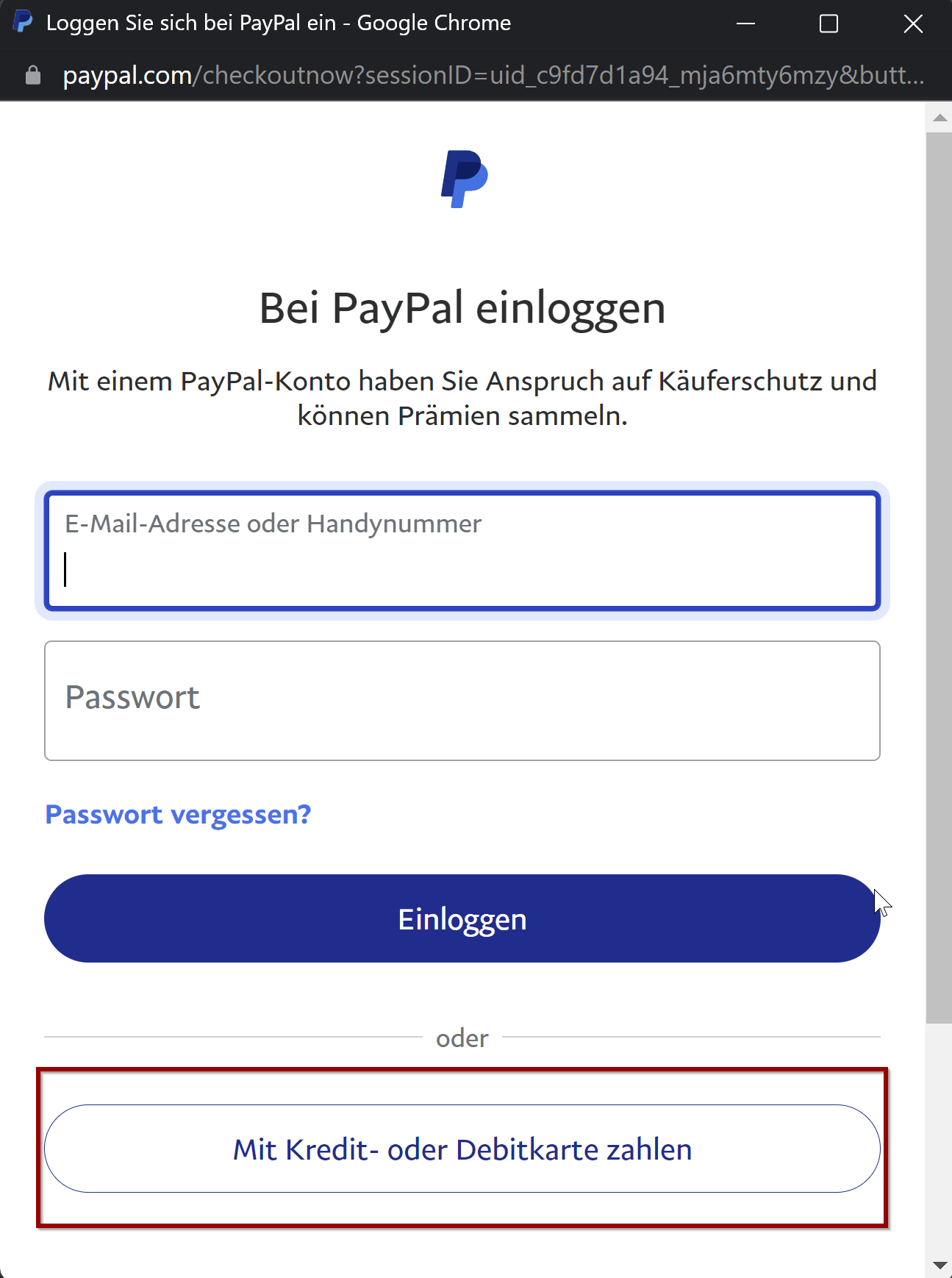 PayPal ohne Konto nutzen